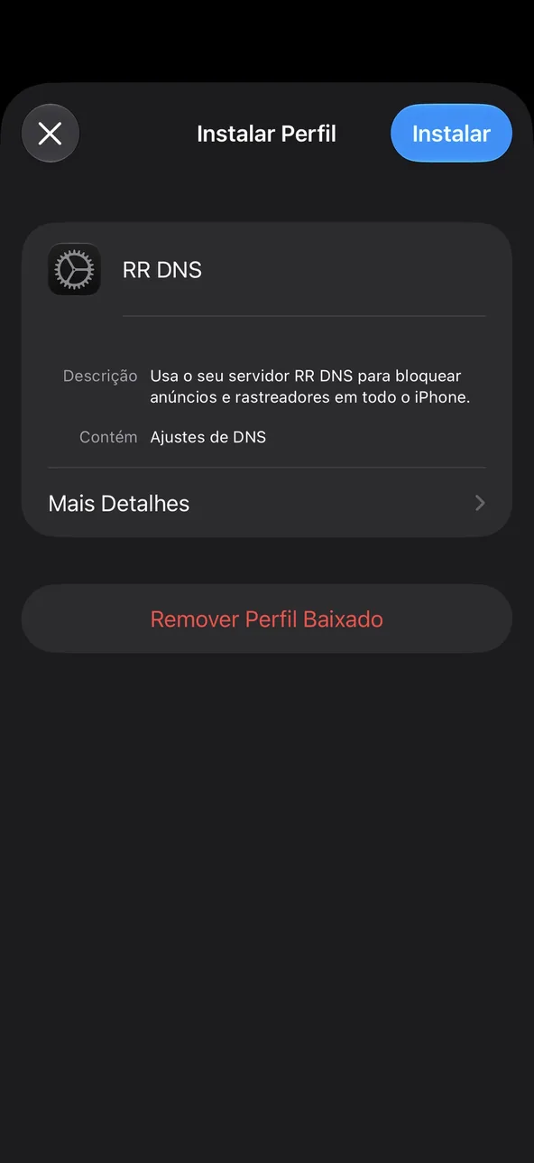Perfil do RR DNS pronto para instalar